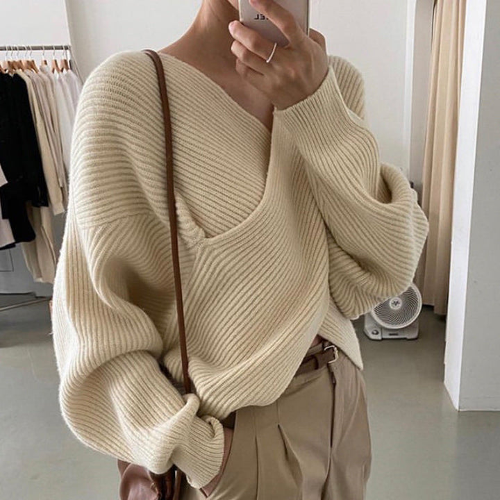 BLANCHE | CHIC CROSS-WRAP KNIT SWEATER