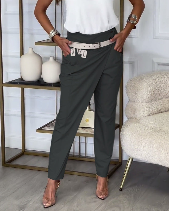 CORA | PATCHWORK TROUSERS WITH BELT