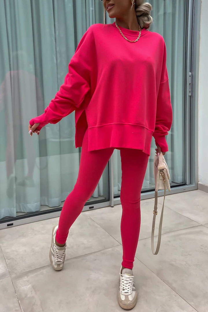 ALICE | CREW NECK SLIT SWEATSHIRT LEGGING SUITS