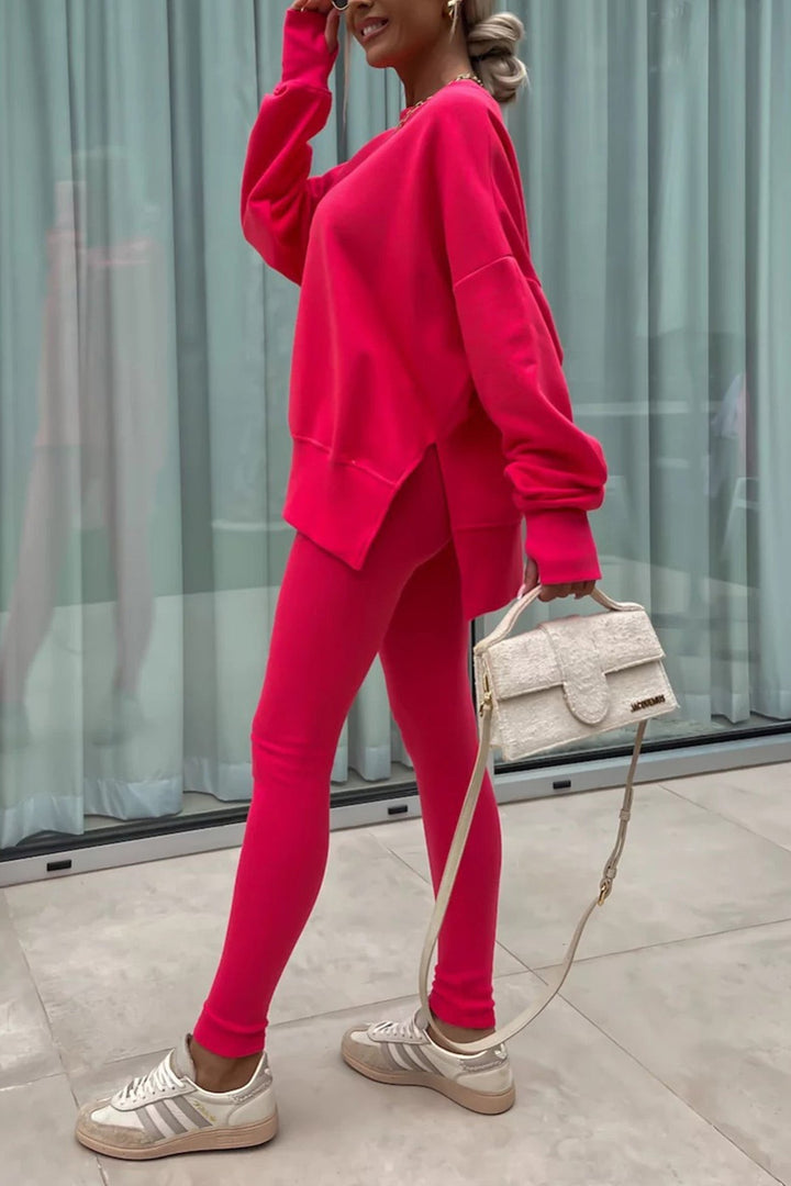 ALICE | CREW NECK SLIT SWEATSHIRT LEGGING SUITS