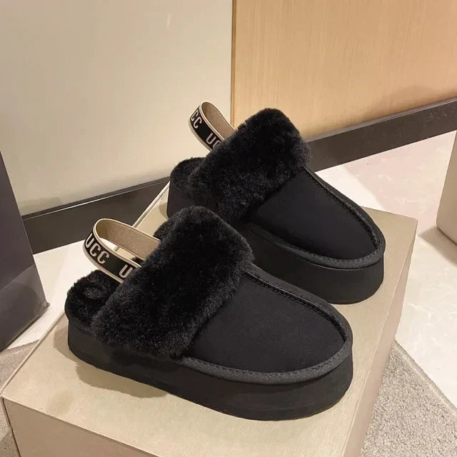 AMANDA | FAUX FUR PLATFORM SLIPPER