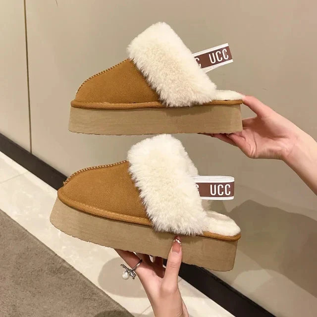 AMANDA | FAUX FUR PLATFORM SLIPPER