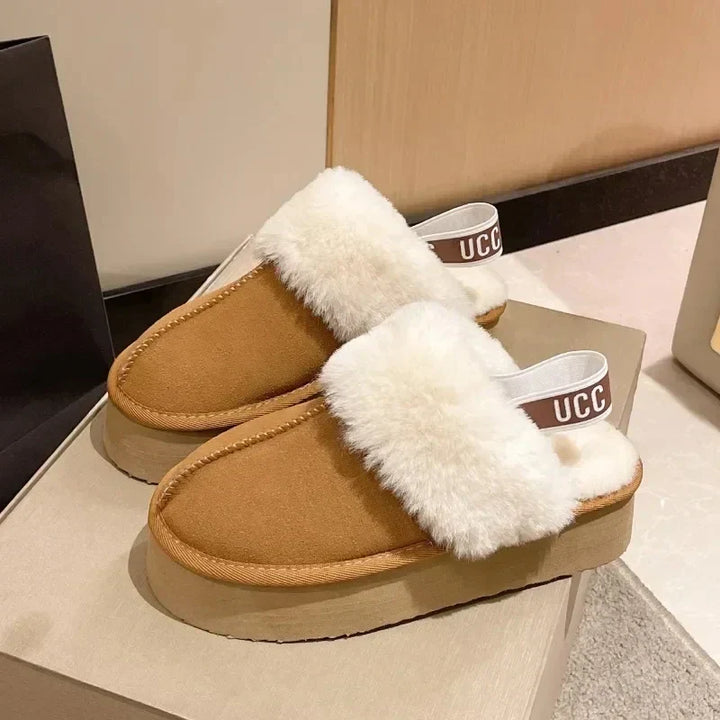 AMANDA | FAUX FUR PLATFORM SLIPPER